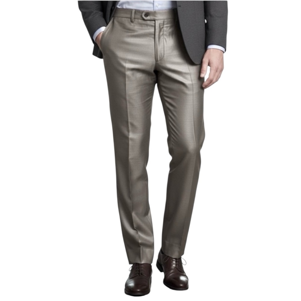 Zara Sz 36 Silk Wool Lightweight Lined Taupe Dress Pants Trousers EUC